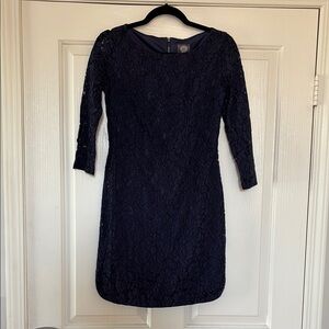 Elegant Navy Lace Dress